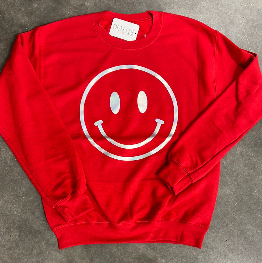 【GRAVER】23FW★ Red Ceiling Drawing Smile Logo Sweatshirt Small Drawing Smile Sweatshirt - GRAVER | 60% - Asian